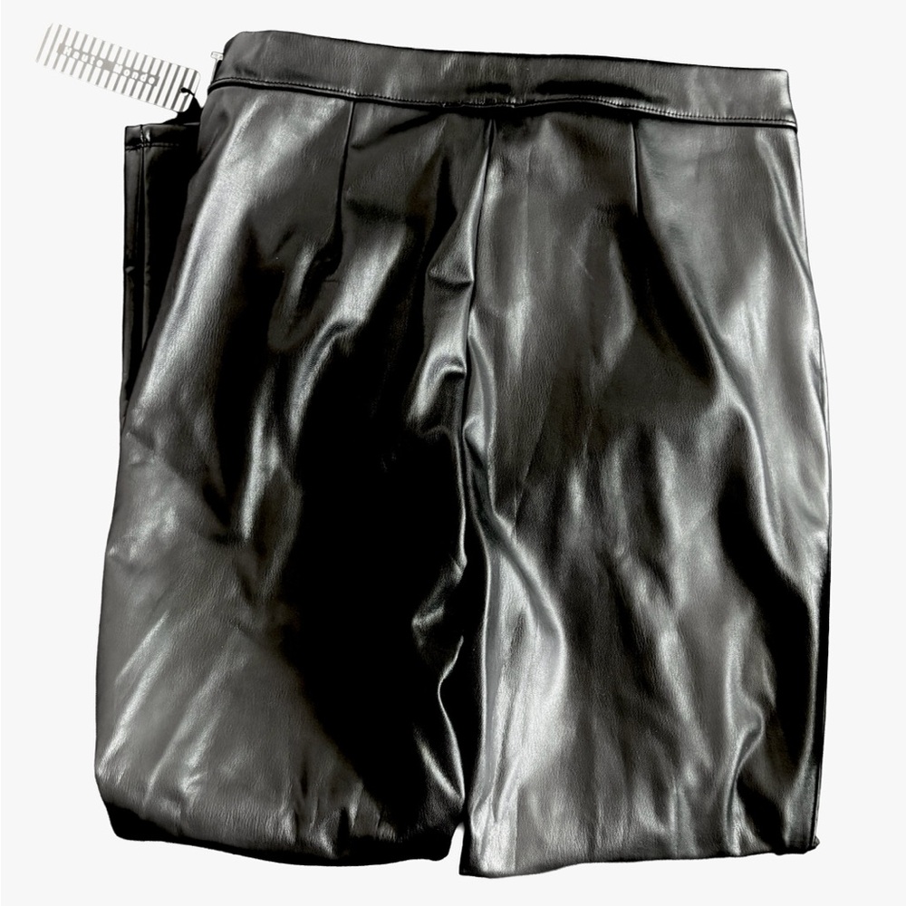 Black faux leather leggings